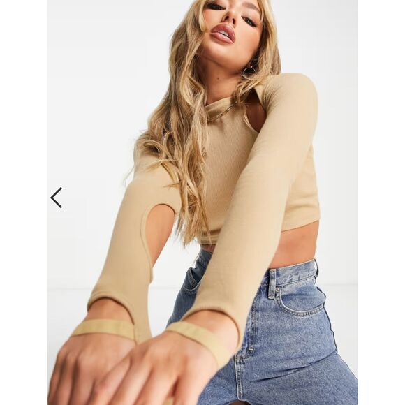 The Kript high neck crop top with shrug cut-out detail - Picture 4 of 4